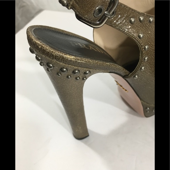 Prada studded platform slingback heels - Picture 8 of 8